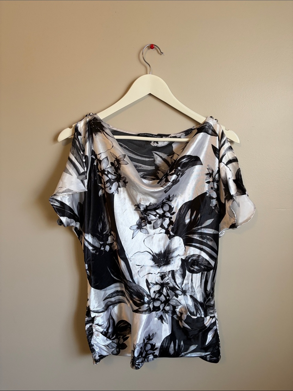 Fairycore Floral print Draped Neck Top